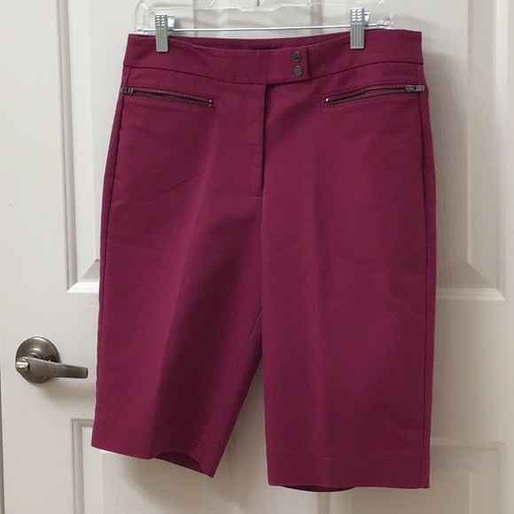 White House Black Market Pants - WHBM berry 12” Bermuda shorts